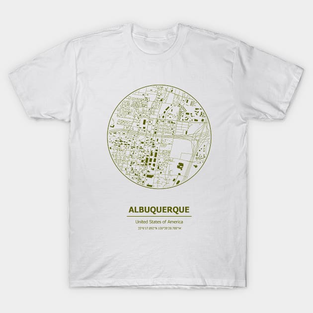 Albuquerque city map coordinates T-Shirt by SerenityByAlex